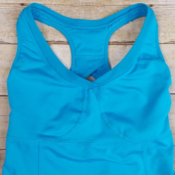 Athleta Blue Va Va Built In Bra Workout Tank - Picture 3 of 8